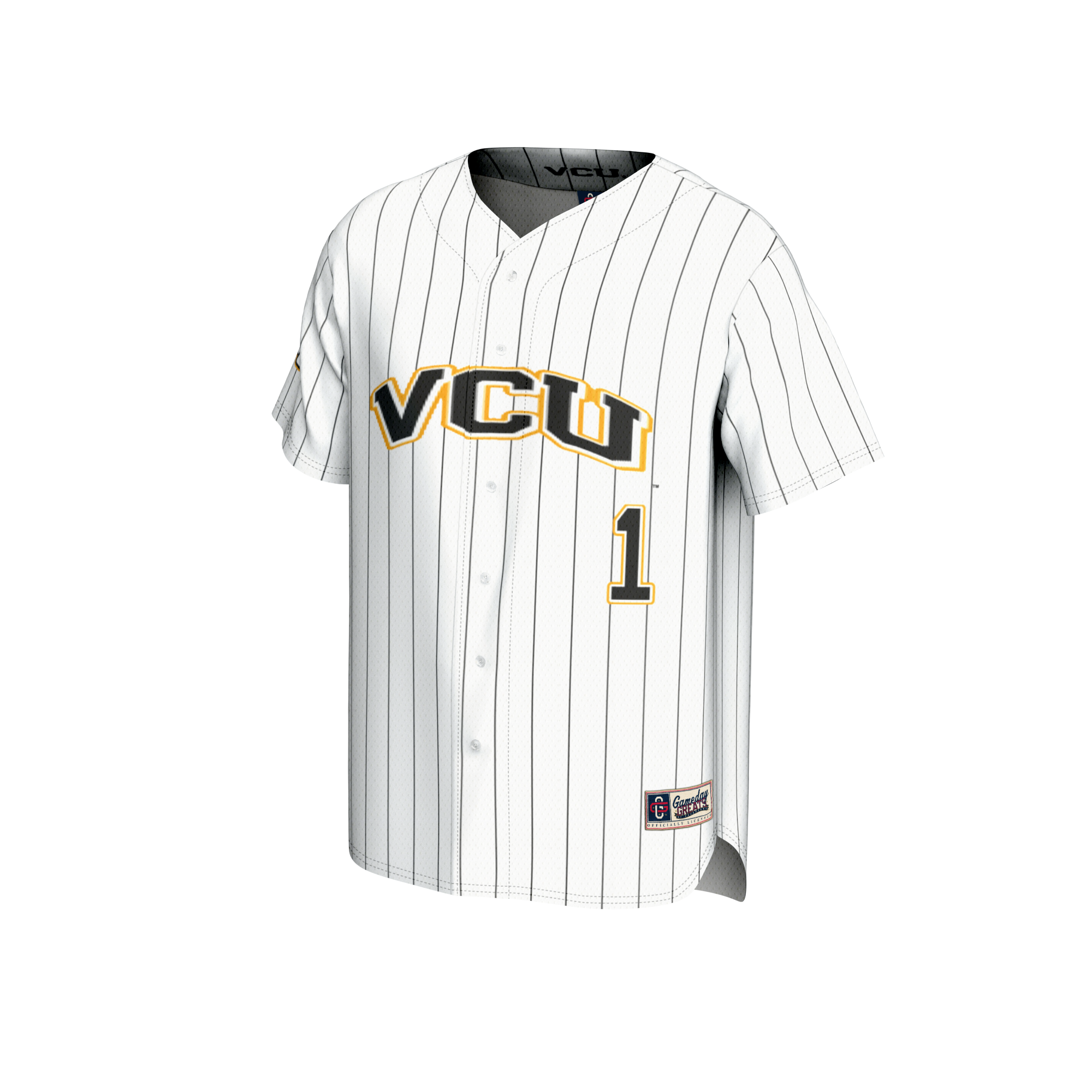 [DDG] VCU Rams GameDay Greats Youth Lightweight Baseball Fashion Jersey - White