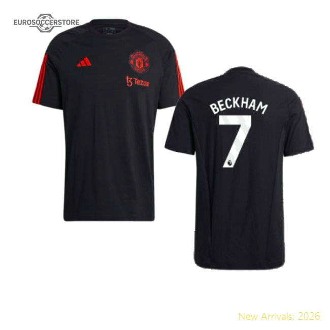 Official 2023-2024 Man Utd Training Tee (black) (beckham 7) - Premium