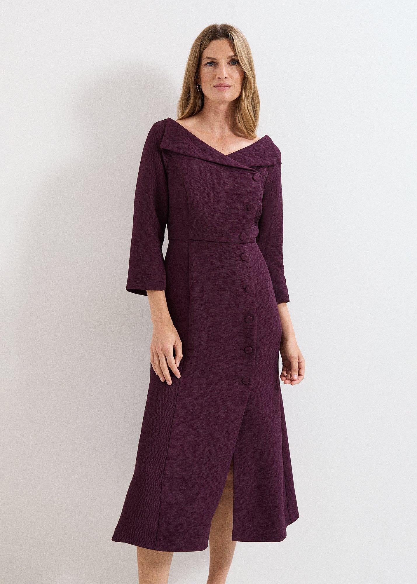 Sienna Burgundy Tux Midi Dress
