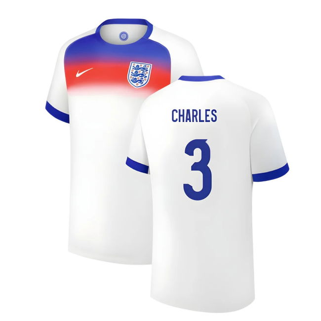 Womens CHARLES 3 High Quality England 2025-2026 Home Jersey