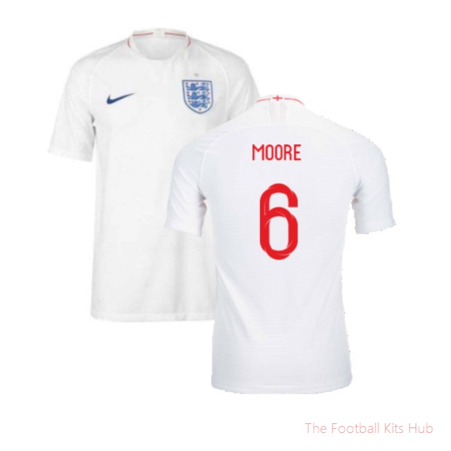 2018-2019 England Authentic Home Shirt (Moore 6)