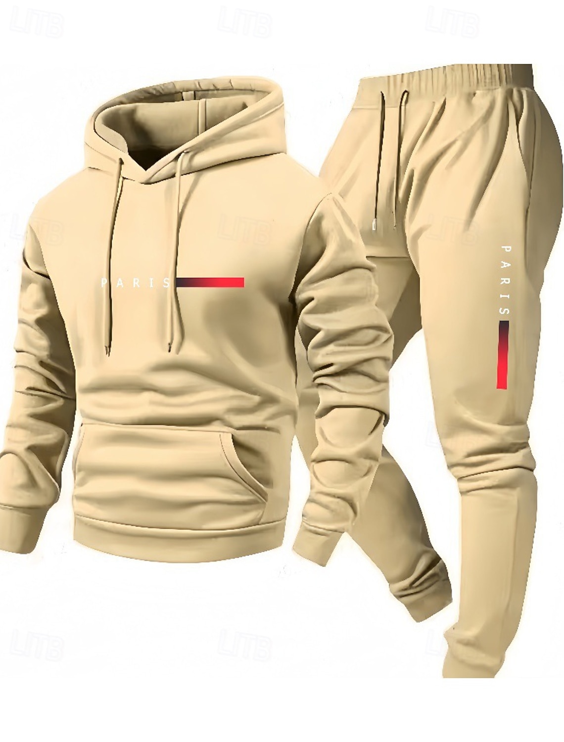 Men's 2 Piece Tracksuit Sports Sweatpants Hooded Sweatshirt with