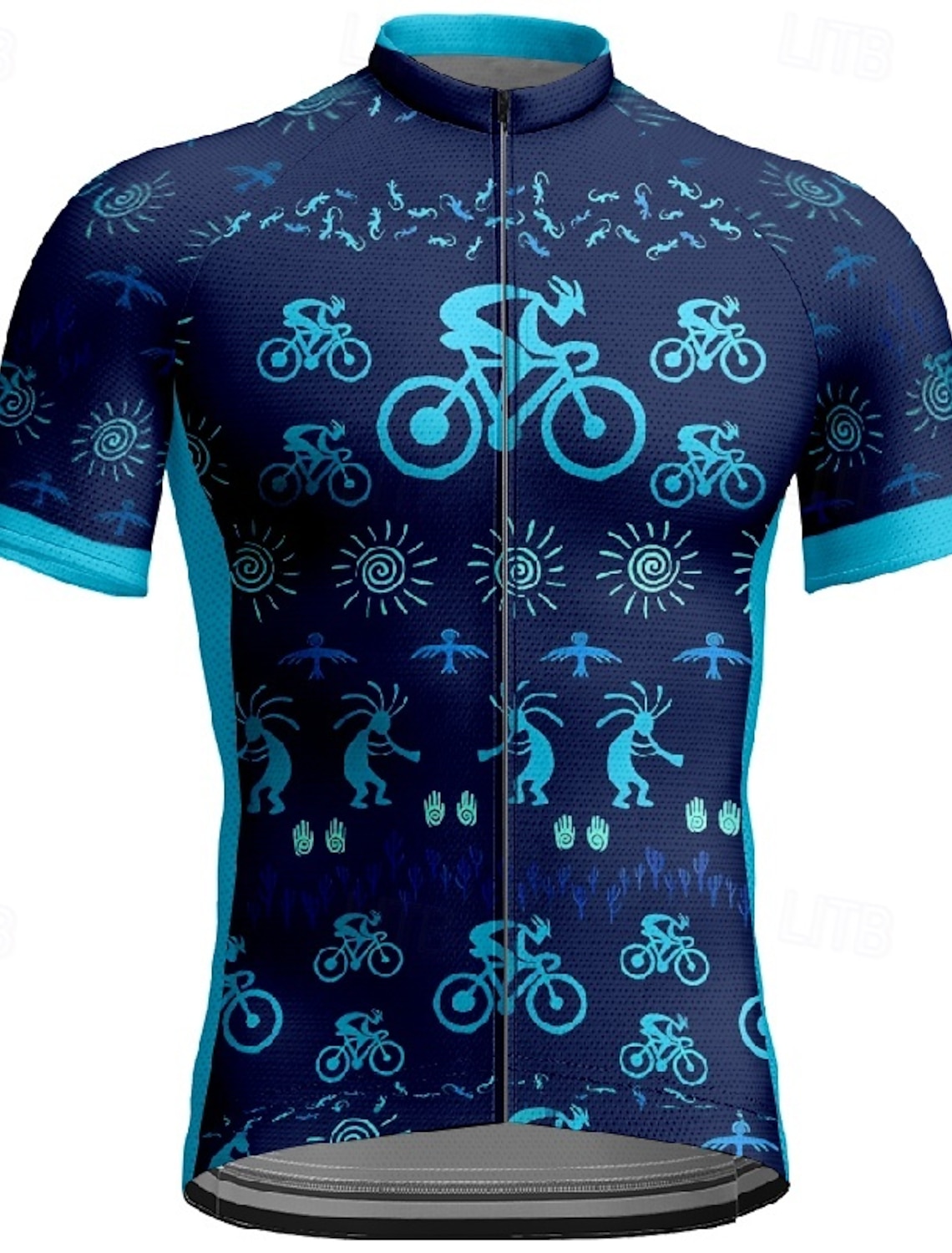 Men's Cycling Jersey Graphic Short Sleeve Bike Tee Tshirt with 3 Rear