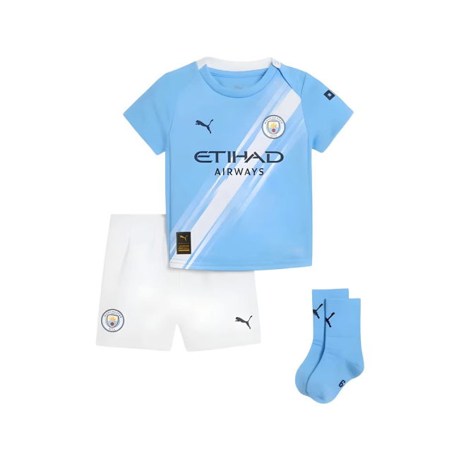 Elite Man City 2025-2026 Man City Home Baby Kit Soccer Shirt