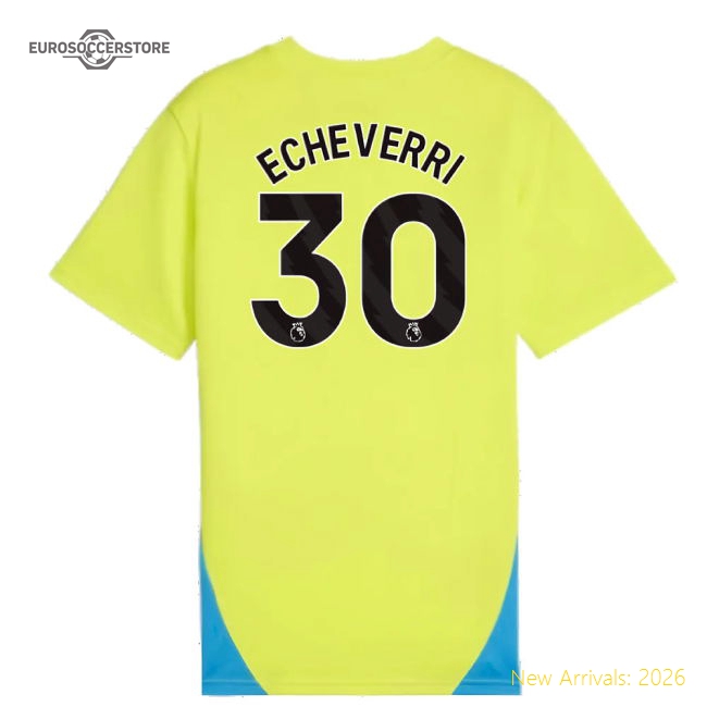 2024-2025 Man City Training Shirt (Yellow Glow) - Kids (Echeverri 30)