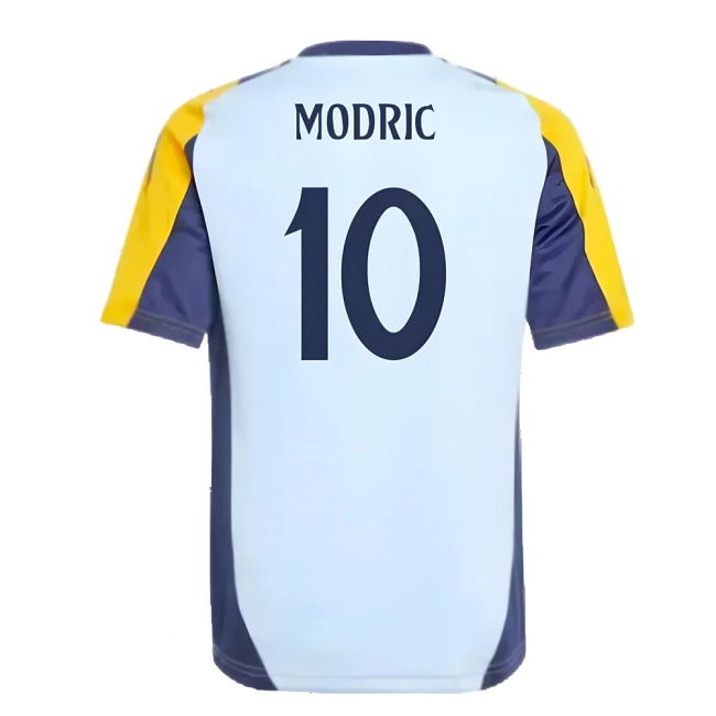 2024-2025 Real Madrid Training Shirt (Glow Blue) - Kids (Modric 10)