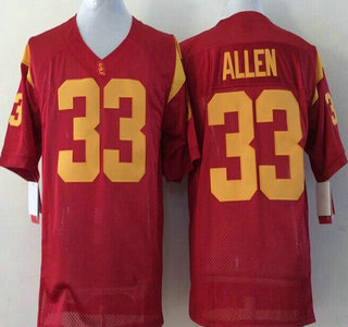 Men's None Red 2015 embroidered Marcus Allen #33 performance Jersey