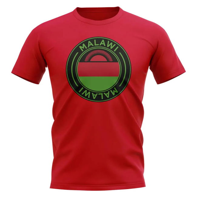 Pro-Grade Malawi Football Badge T-Shirt (Red) Tournament-Edition