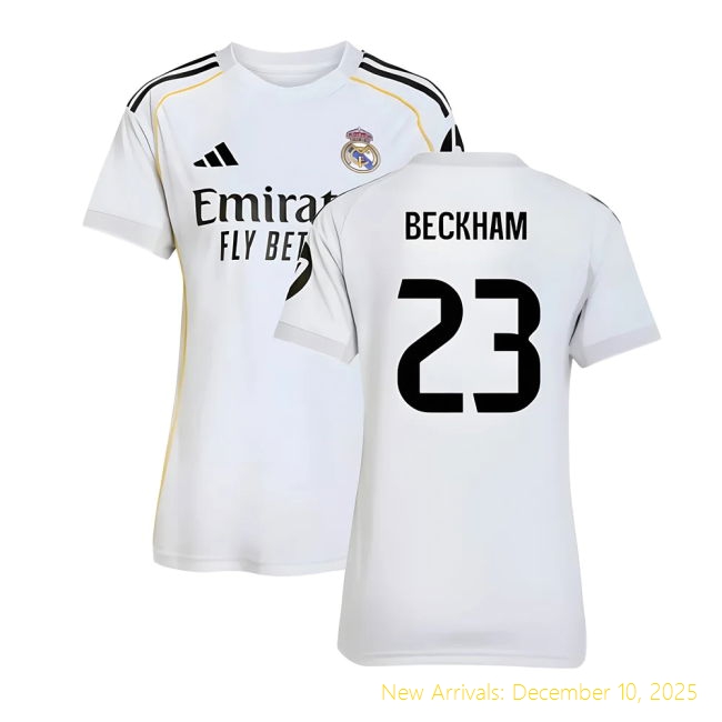 2025-2026 Real Madrid Home Shirt - Authentic Jersey (Beckham 23) -...