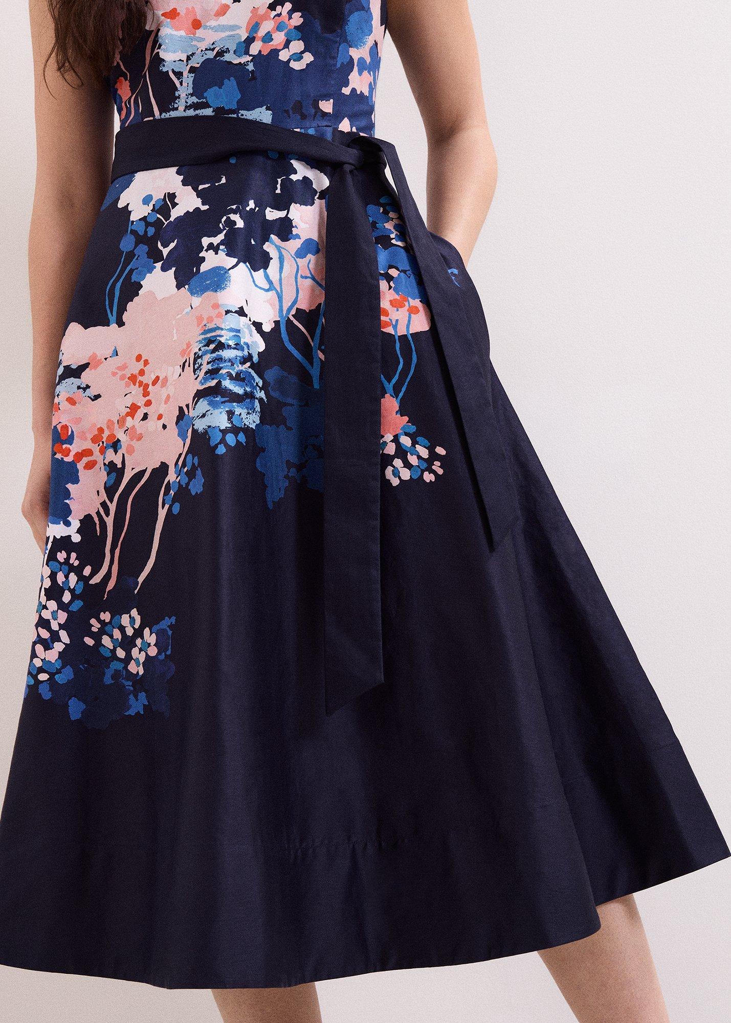 Natalya Fit and Flare Floral Printed Midi Dress