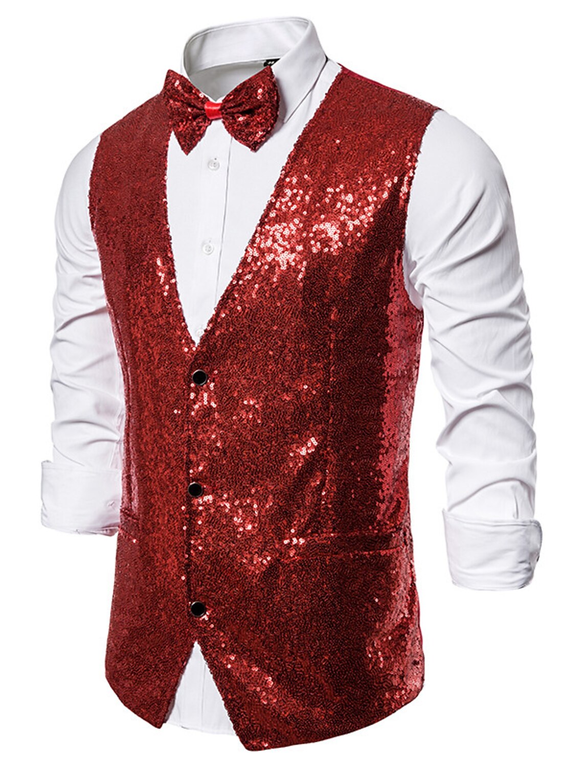 Men's Vest Gilet Wedding Party / Evening Going out Streetwear Casual