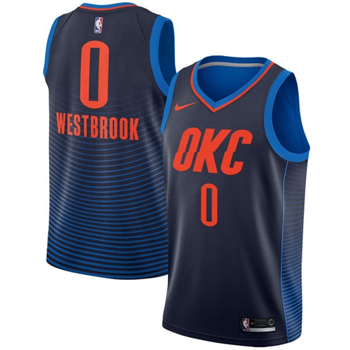 Nike Blue Russell Westbrook #0 Jersey - On Sale Basketball Jersey