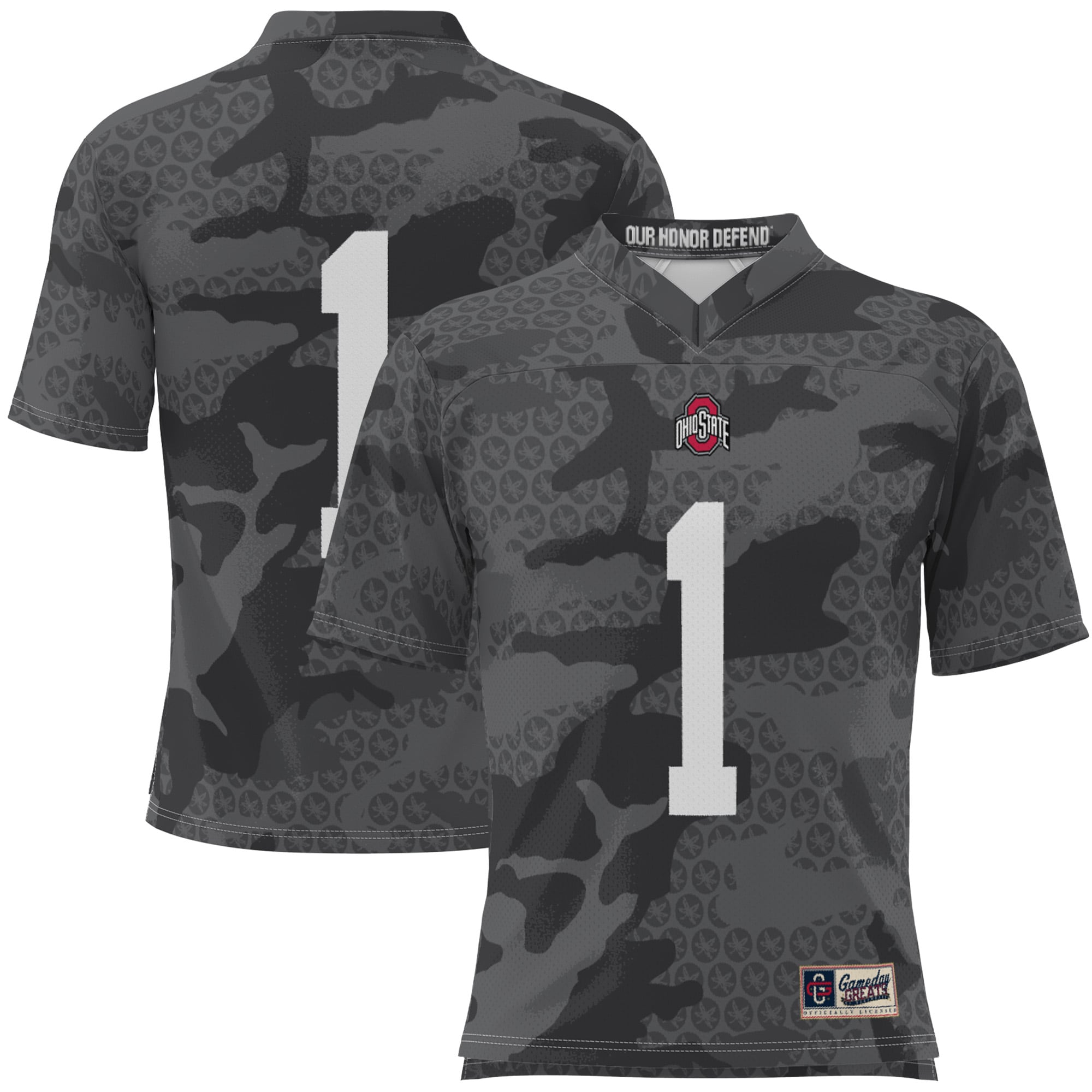 #1 Ohio State Buckeyes GameDay Greats Camo 2026 Season Football Jersey - Black