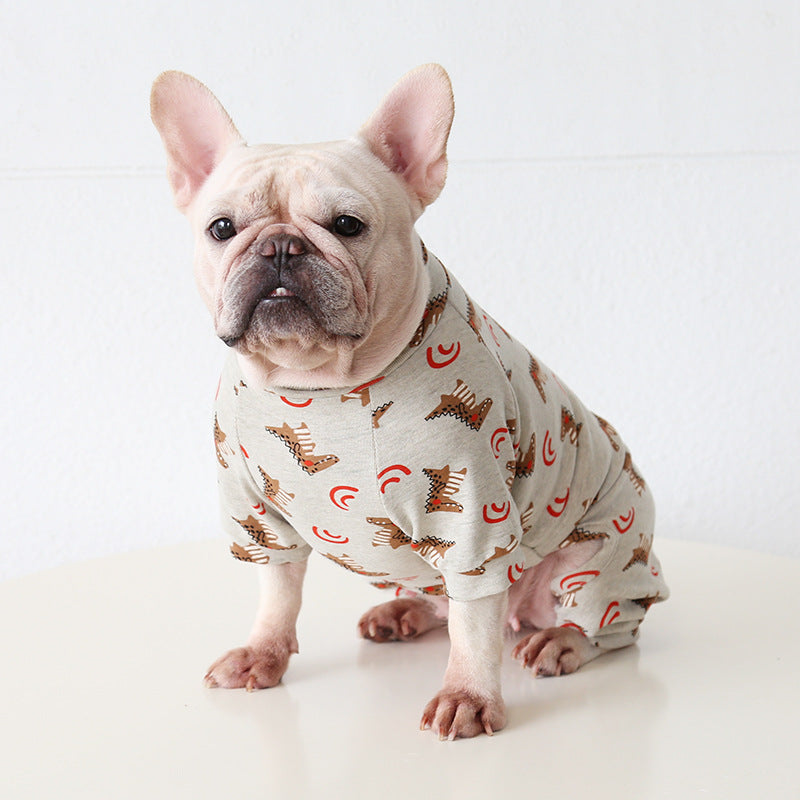 Frenchie Pajamas Cotton Onesis Suit Paw Protection | Breed-optimized