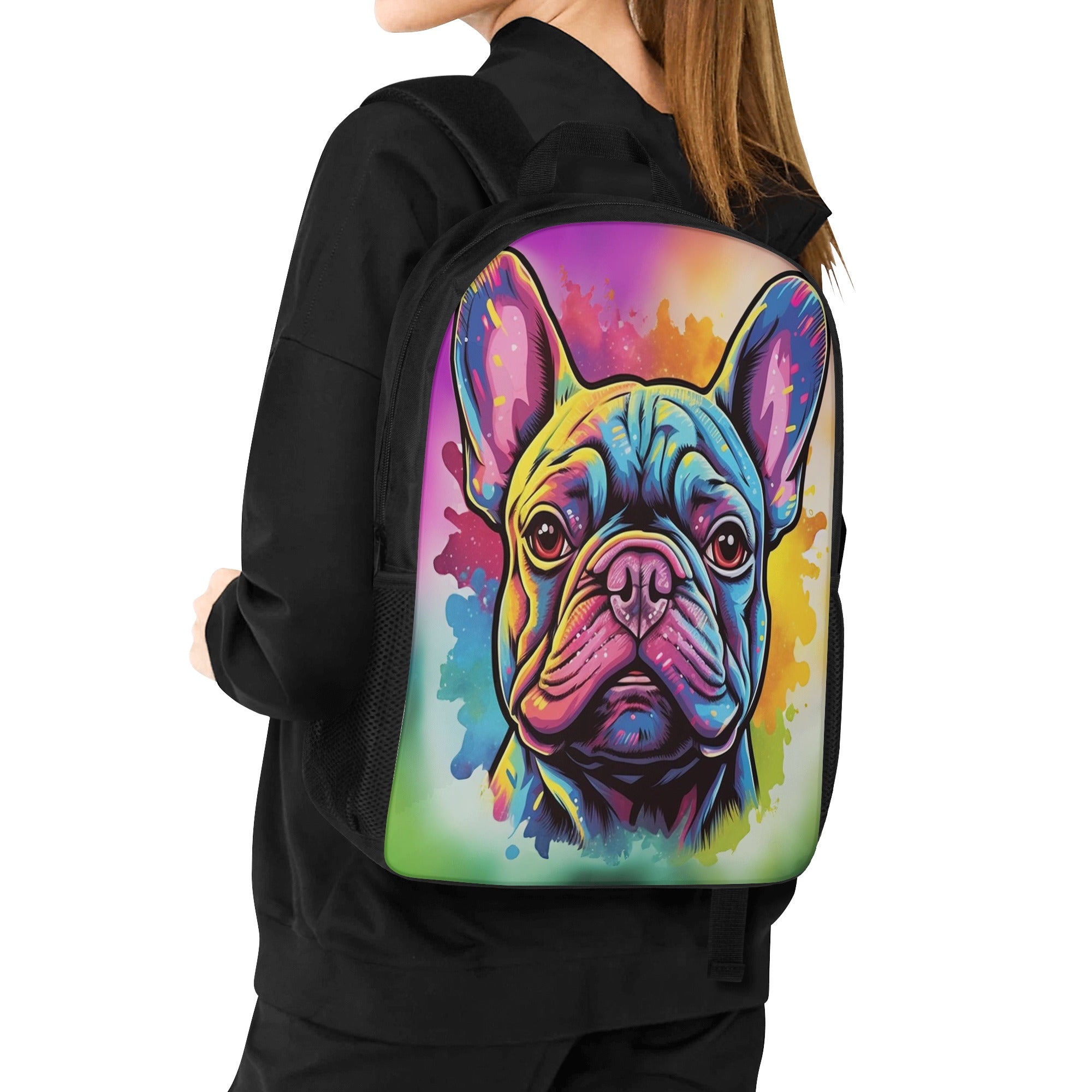 French Bulldog The Frenchie Face 17 Inch Laptop Backpack Durable Dog Item