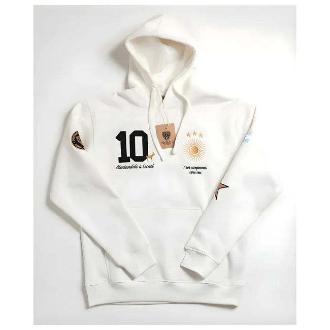 World-Class Argentina Messi Hoodie El Sol Goat White Championship