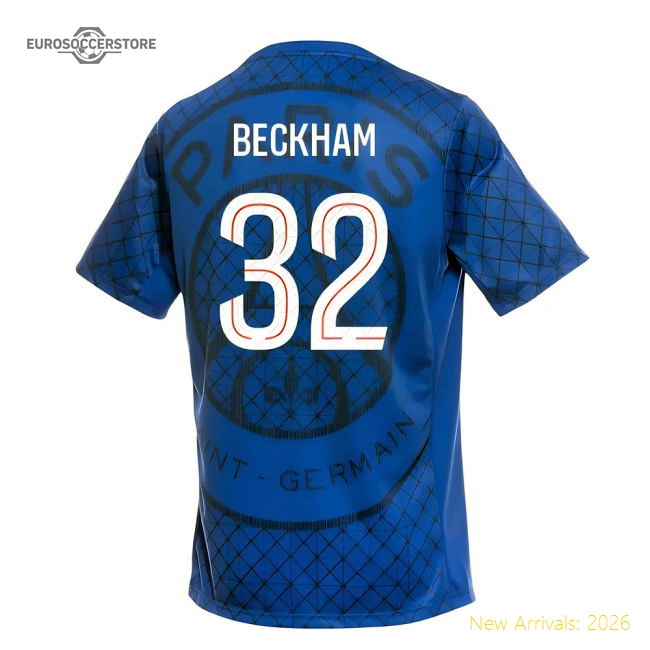 Official 2025-2026 Psg Academy Pro Home Pre Match Shirt (Royal) (Beckham