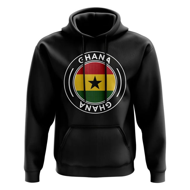 Climate-Control Top-Tier Ghana Football Badge Hoodie (Black)
