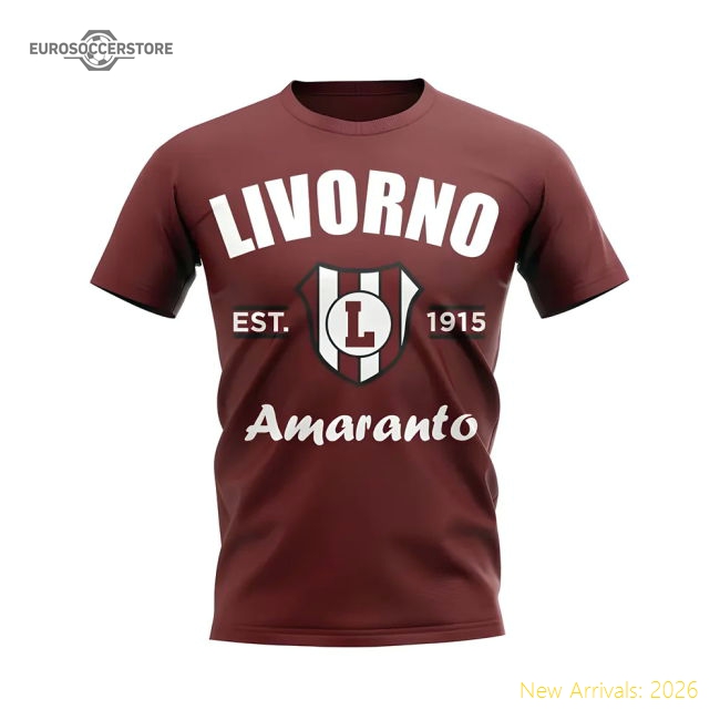 Best-Selling Livorno Established Football T-Shirt (Maroon)