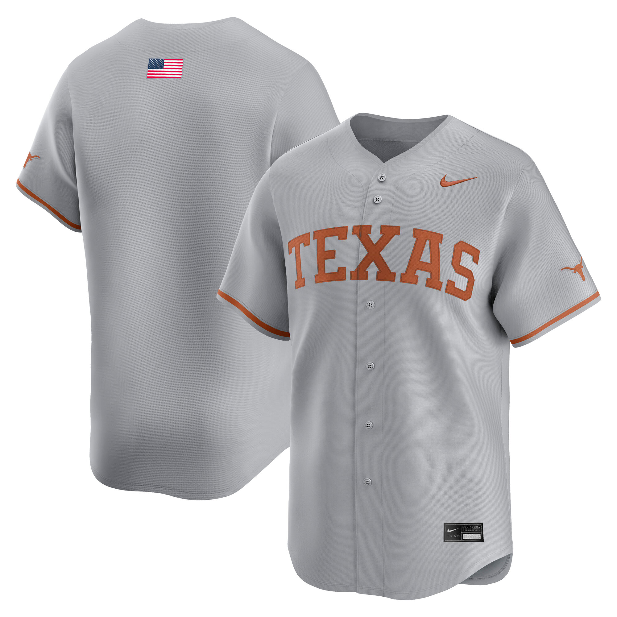 [NJP] Texas Longhorns Alternate Limited Baseball Jersey - Gray