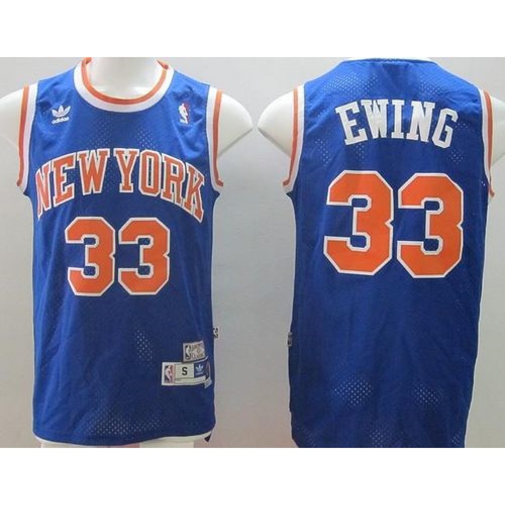Game Day Vintage Men's NY Knicks #33 Patrick Blue Basketball Jersey