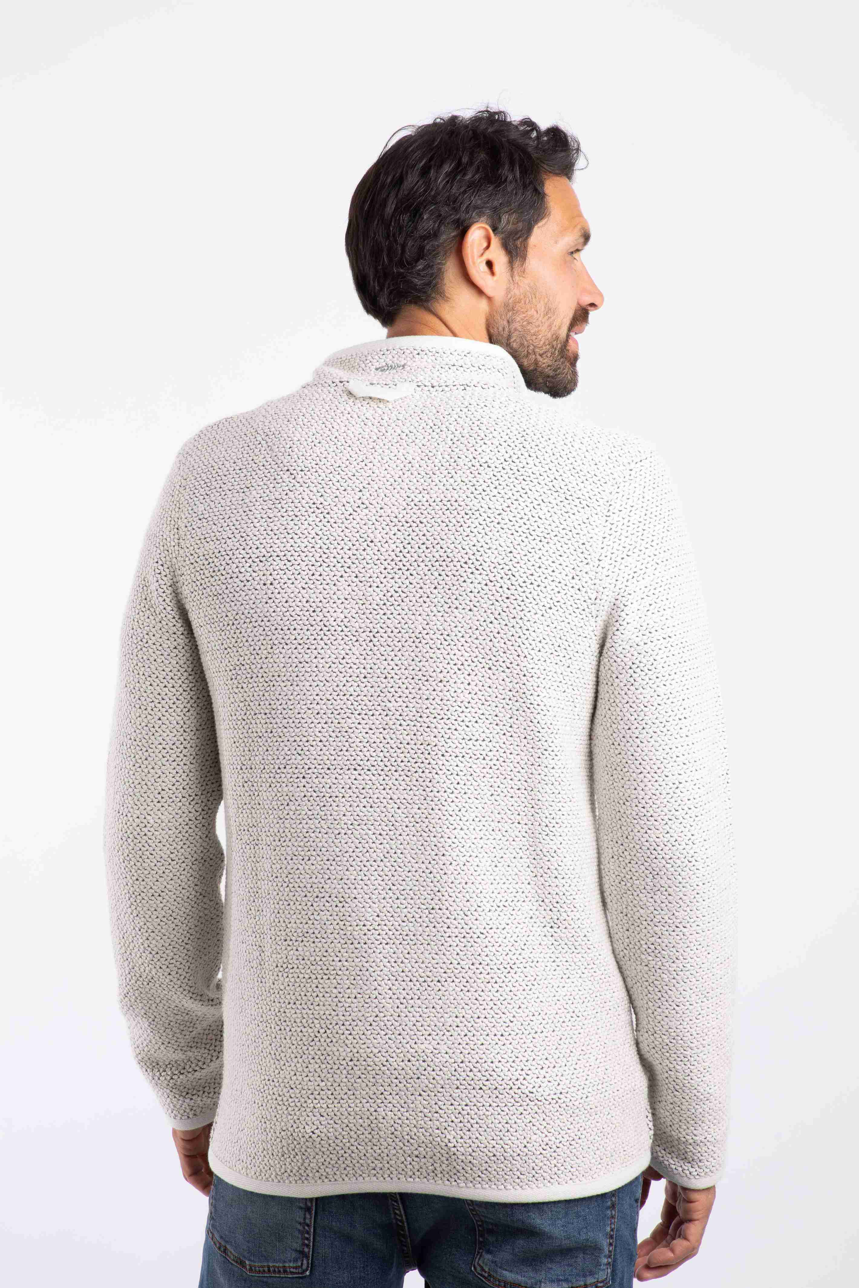 Transom Full Zip Macaroni Sweatshirt Ecru