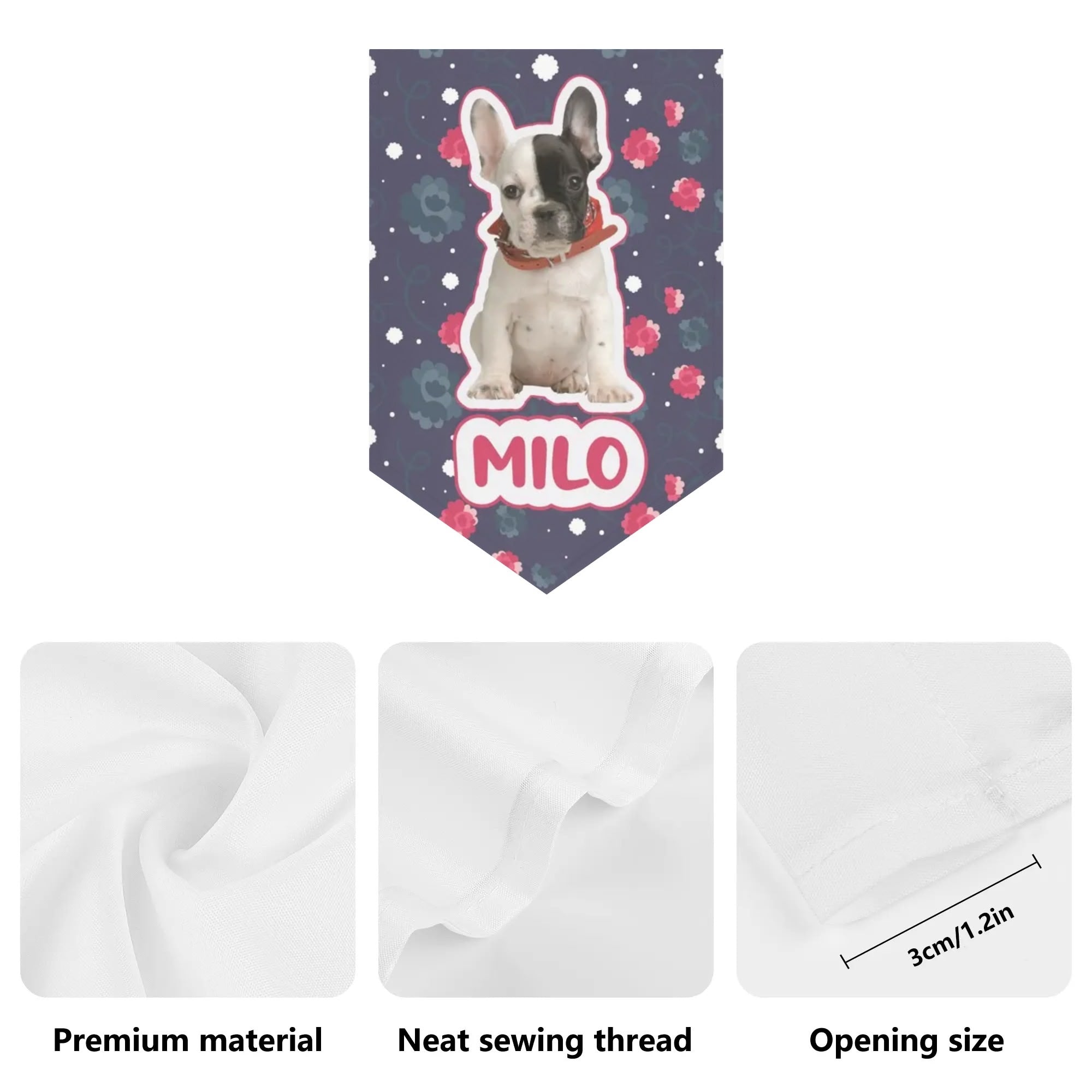Minimal-Aesthetic Custom Garden Flag Banner With French Bulldog Name ...