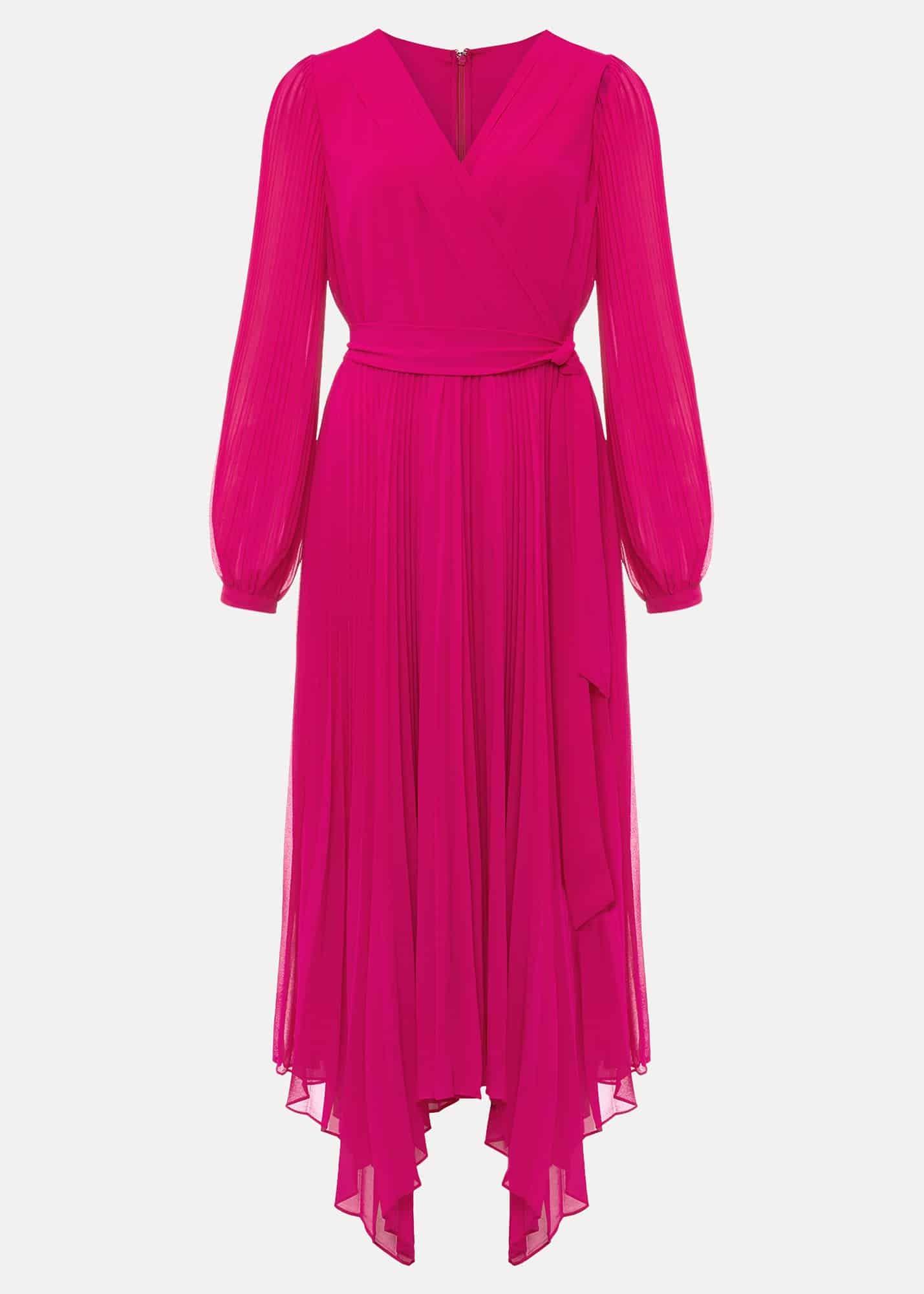 Petra Wrap Pleated Midi Dress