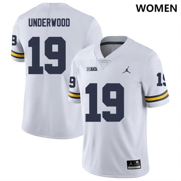 Women Michigan Wolverines #19 Bryce Underwood White Stitch Jerseys
