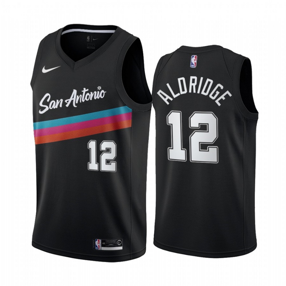 Performance Men's Spurs #12 LaMarcus Black Basketball Jersey