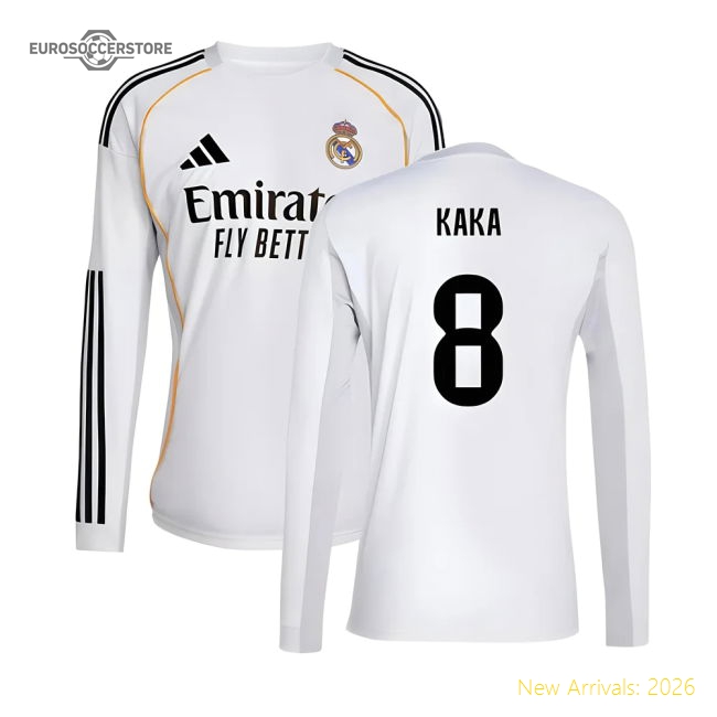 Real Madrid Long Sleeve Home Kit 2025-2026 Game Wear Jersey