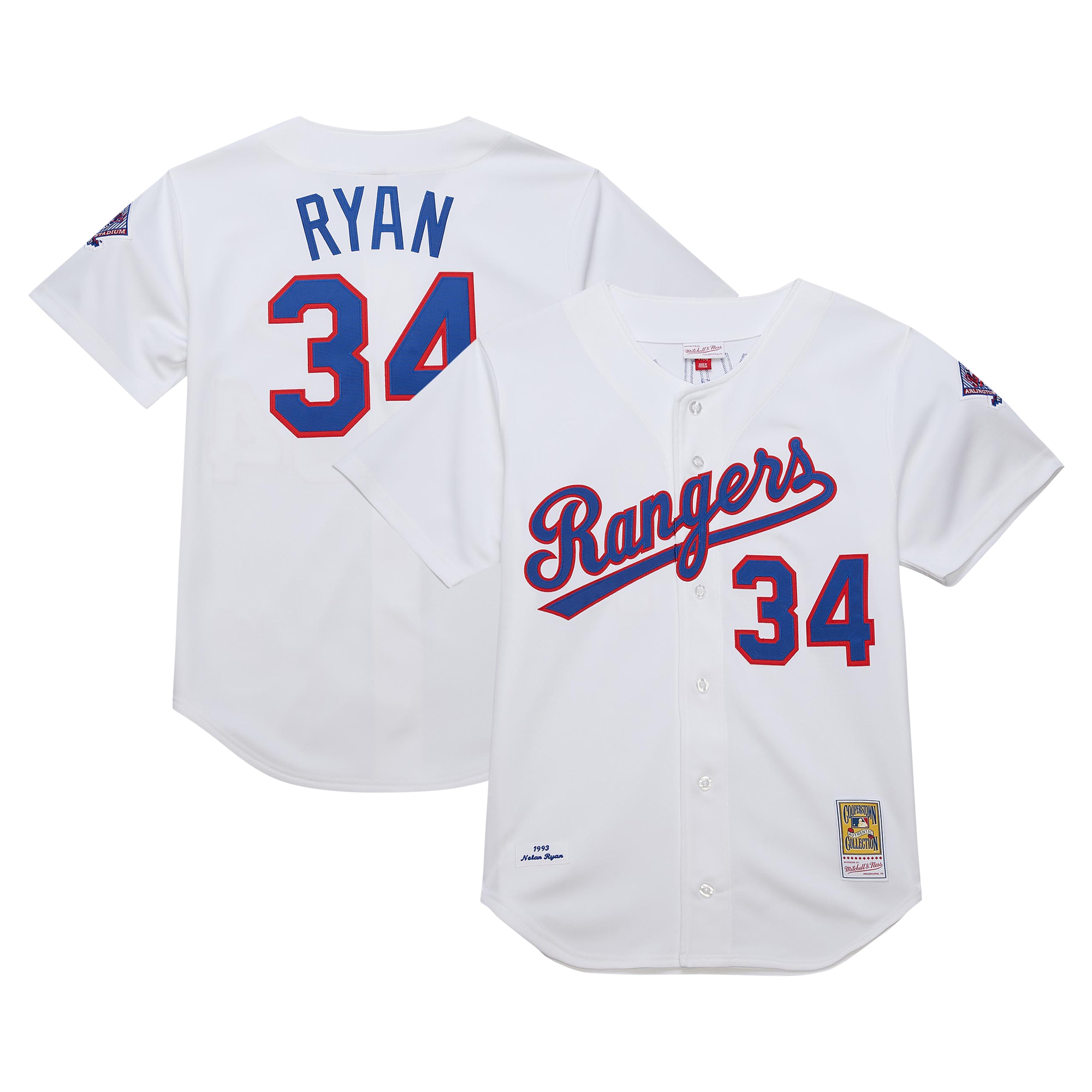 [LK] Nolan Ryan Texas Rangers 1993 Cooperstown Collection Authentic Jersey - White