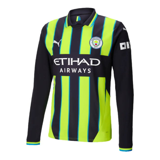 Ultra Comfort Football Man City Away Long Sleeve Authentic Shirt R...