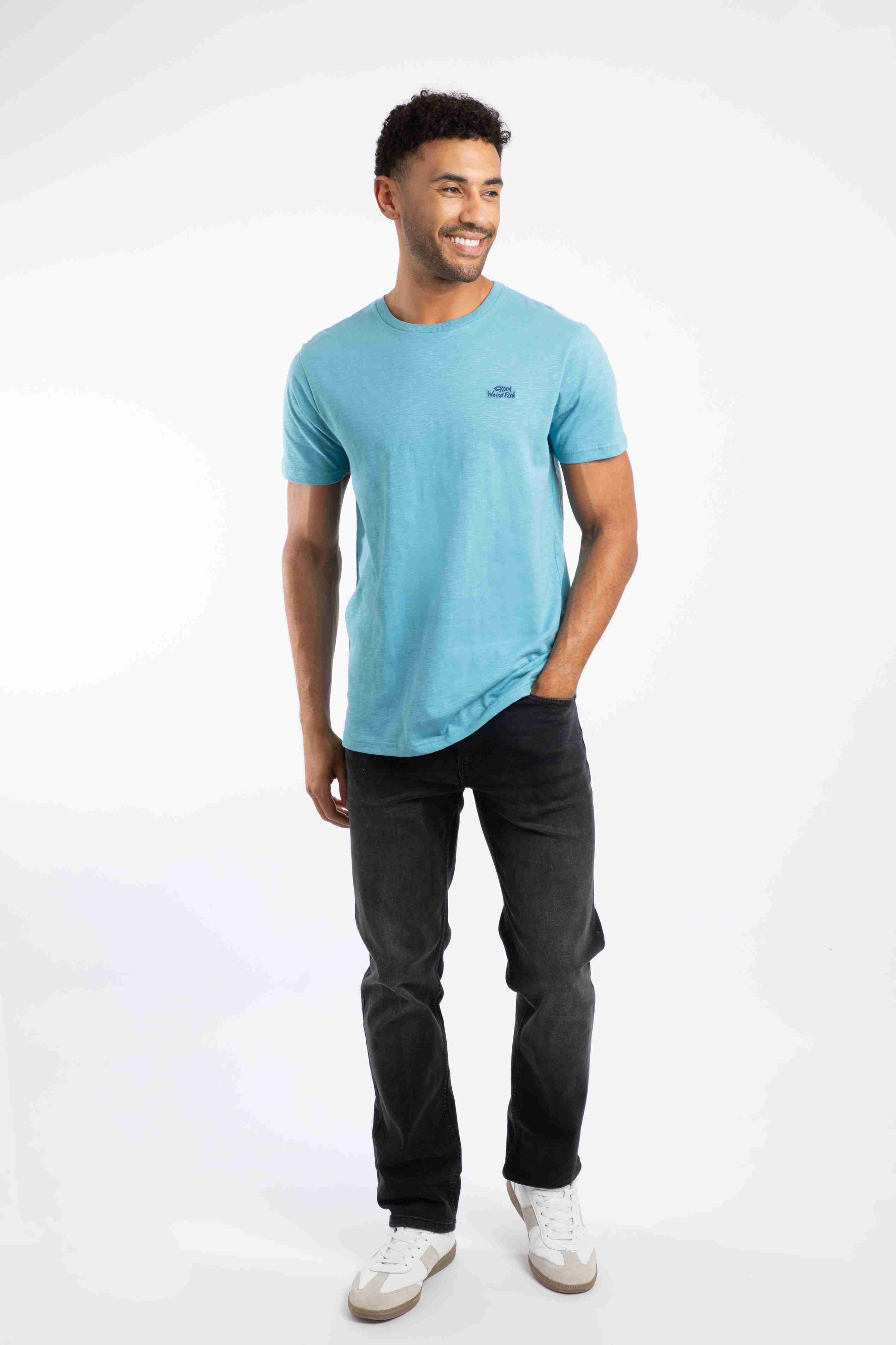 Fished Branded T-Shirt Smoked Blue