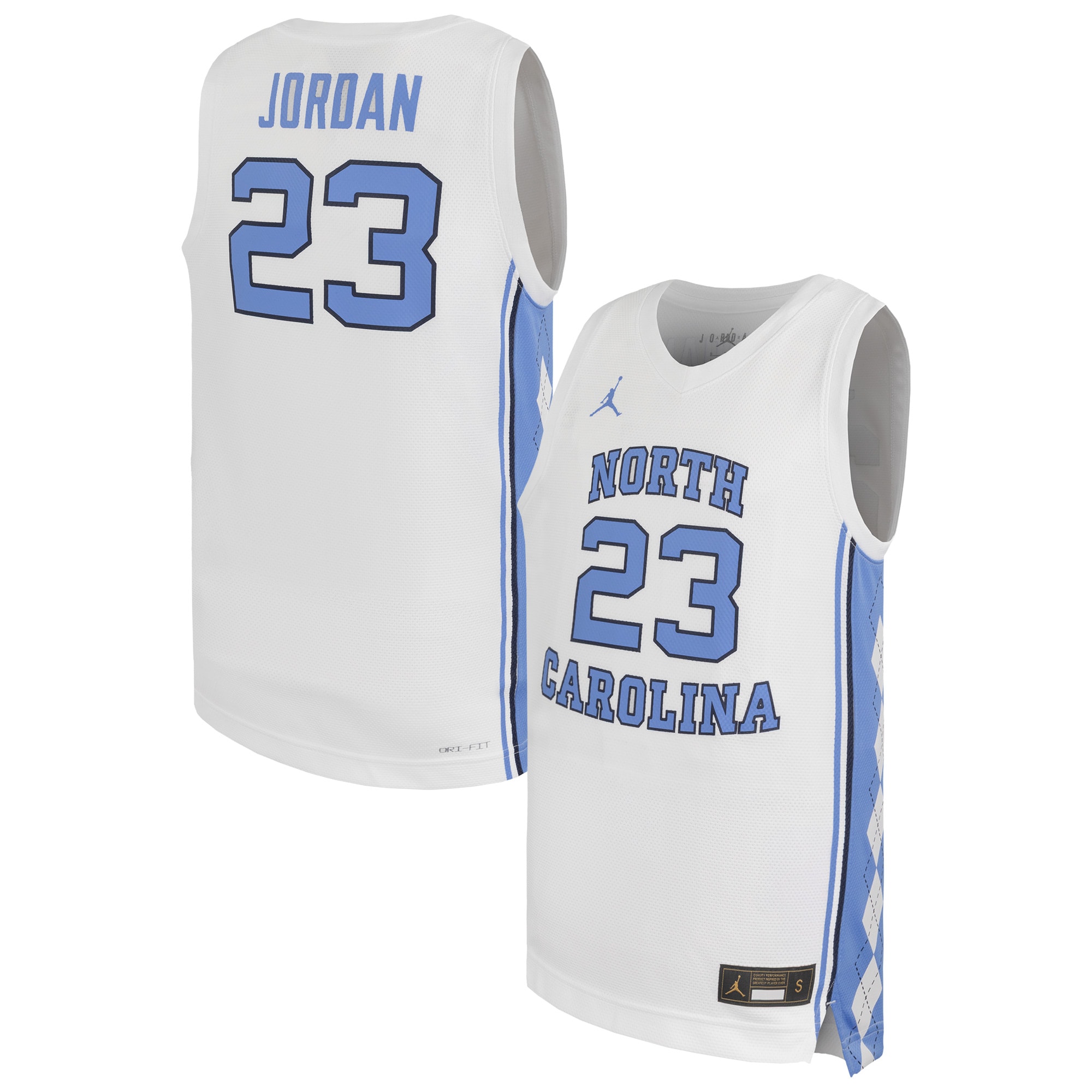 [NJP] Michael Jordan North Carolina Tar Heels Youth Replica Basketball Jersey - White