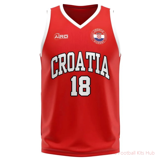 Men Croatia Home Concept Basketball Shirt UEFA Euro