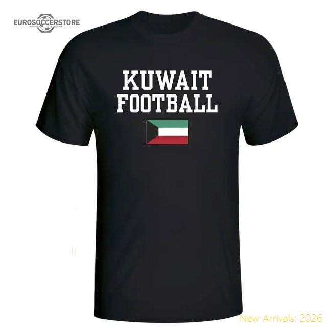 Kuwait Football T-shirt - Black - Economical - Match Quality
