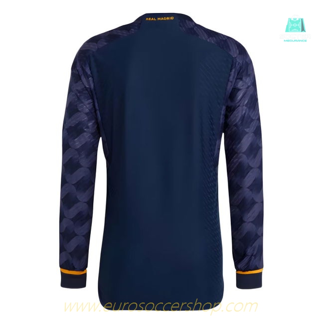 2023-2024 Real Madrid Authentic Long Sleeve Away Shirt