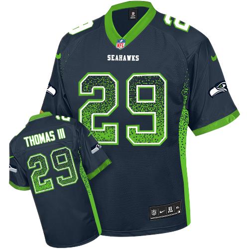 Authentic NFL W S S Seahawks #29 Earl Thomas Blue Elite Jersey