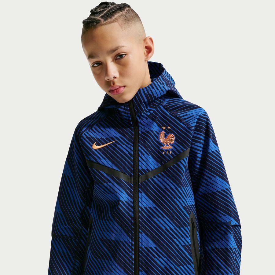 [EFKS] 2026 France Jacket Tech Woven FZ World Cup Game Royal/Metallic Copper Kids