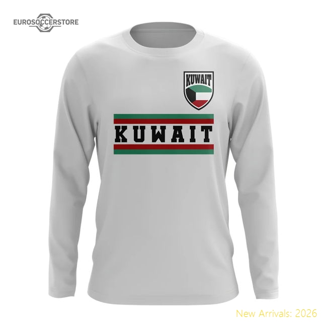 Top-grade Kuwait Core Football Country Long Sleeve T-shirt (white)