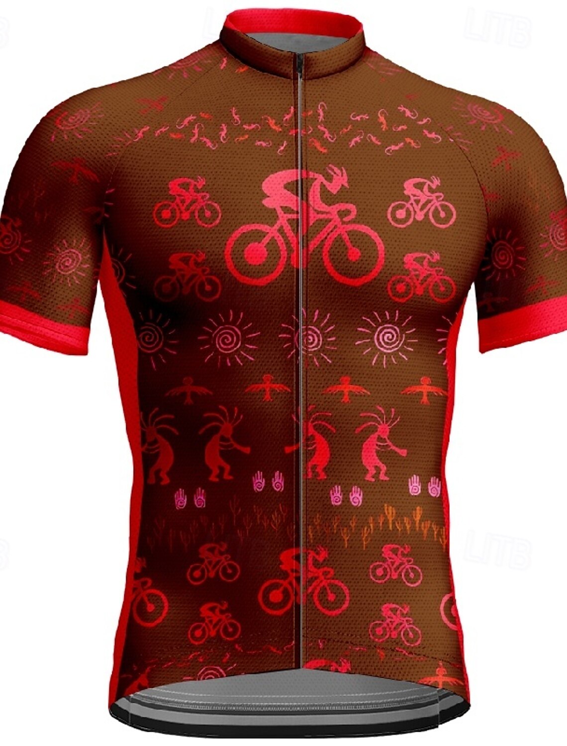 Men's Cycling Jersey Graphic Short Sleeve Bike Tee Tshirt with 3 Rear