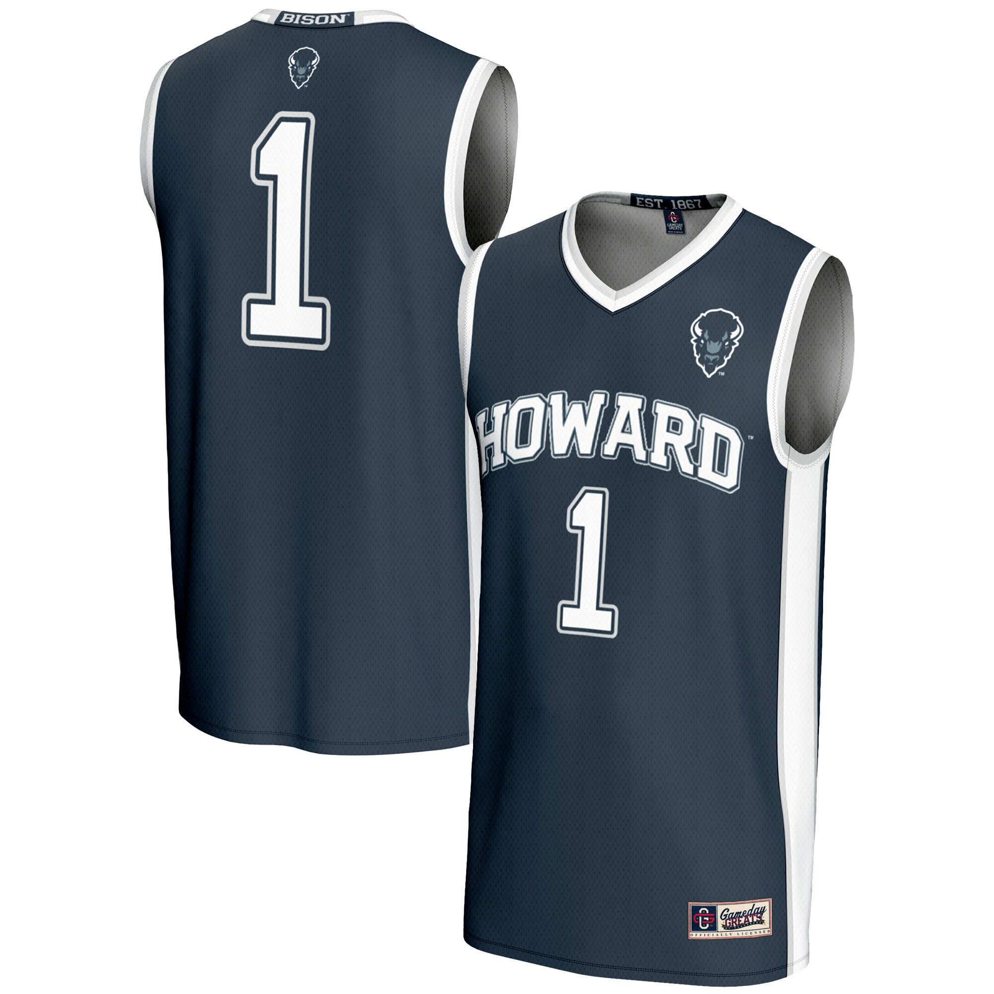 [NJP] Howard Bison GameDay Greats Lightweight Basketball Jersey - Navy