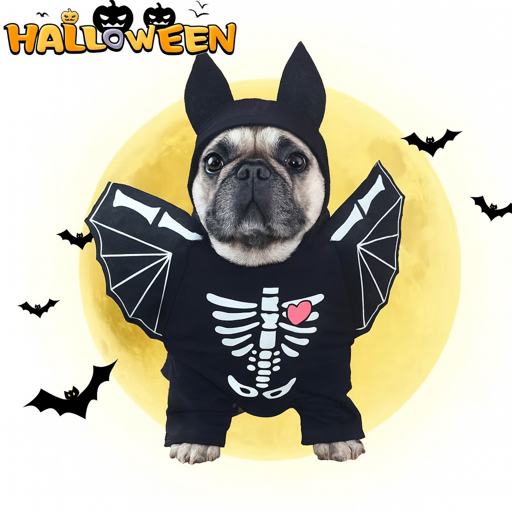 French Bulldog Batskull Frenchie Skeleton Bat Costume – Funny Halloween