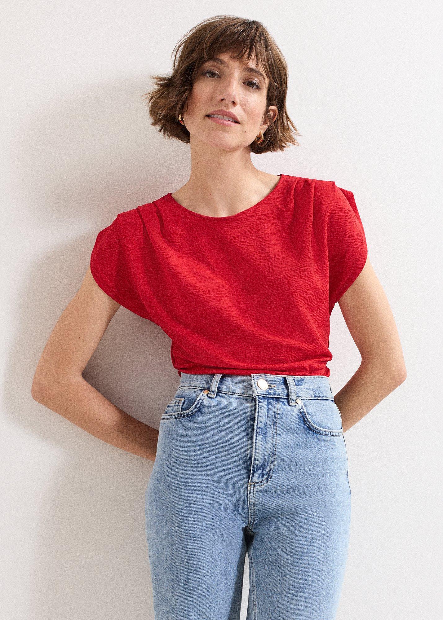 Rina Drape Textured Sleeveless Top