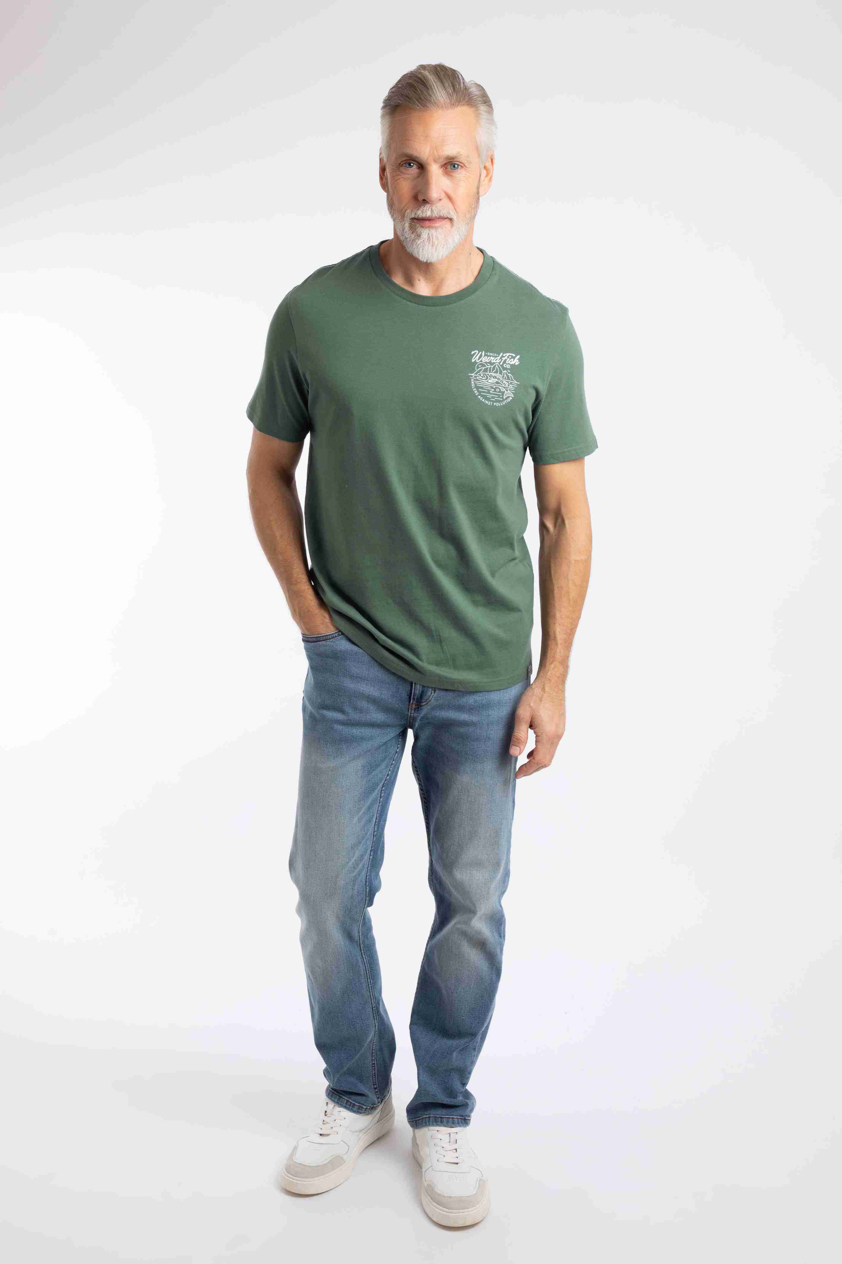 Angling Back Print Angling Trust Graphic T-Shirt Dusky Green