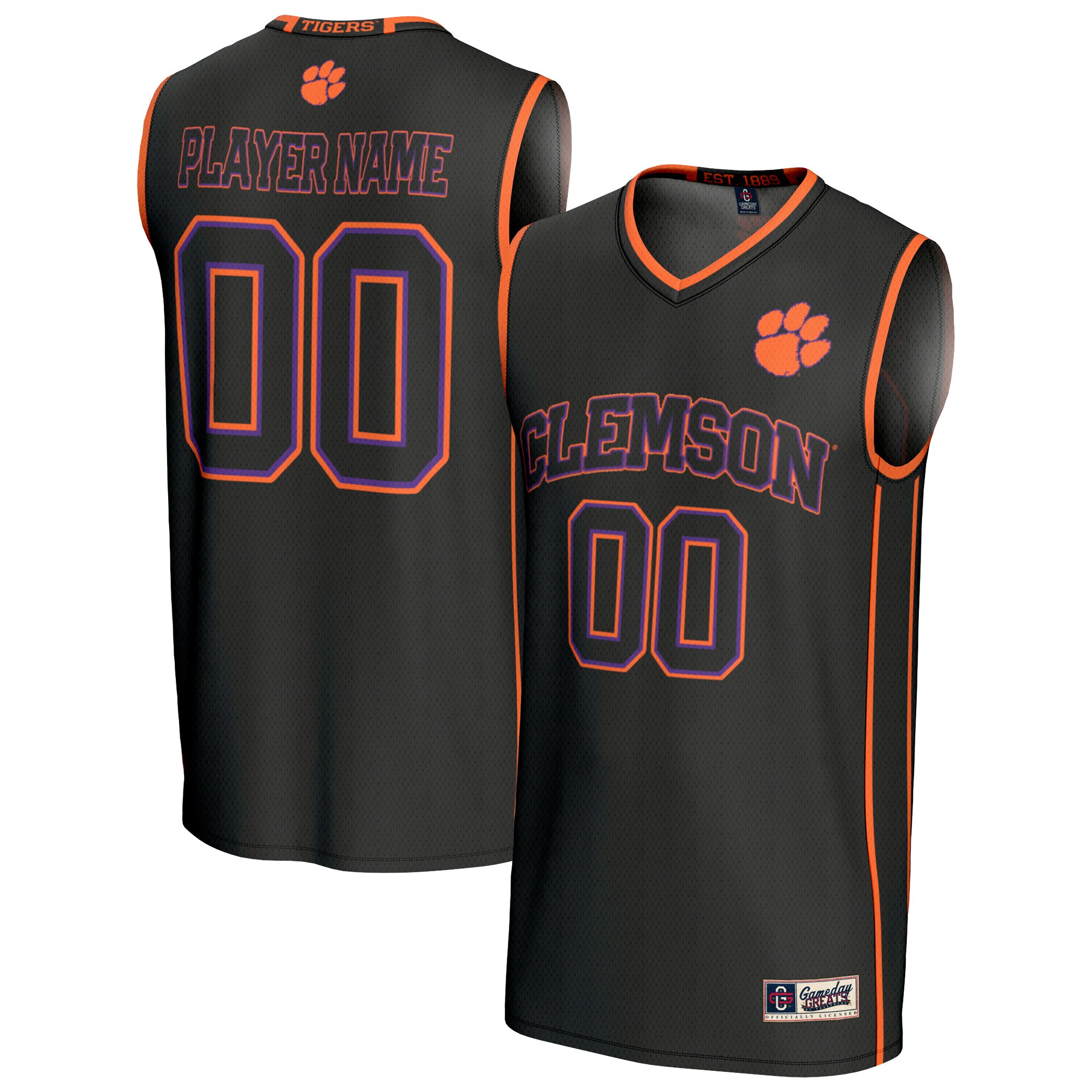 [NJP] Clemson Tigers GameDay Greats Unisex Lightweight Collegiate Women's Basketball NIL Pick-A-Player Fashion Jersey - Black