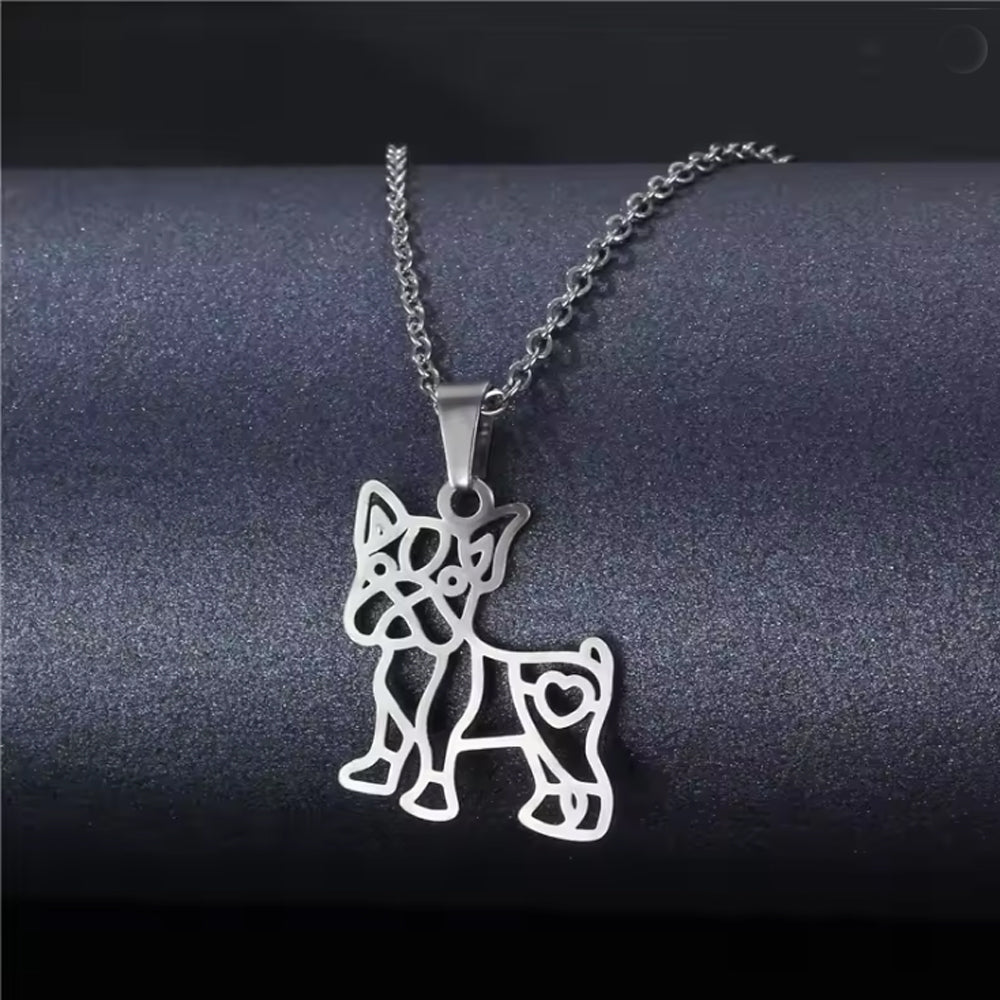 Bulluxe French Bulldog Necklace Hollow – Minimalist Dog Lover Jewelry