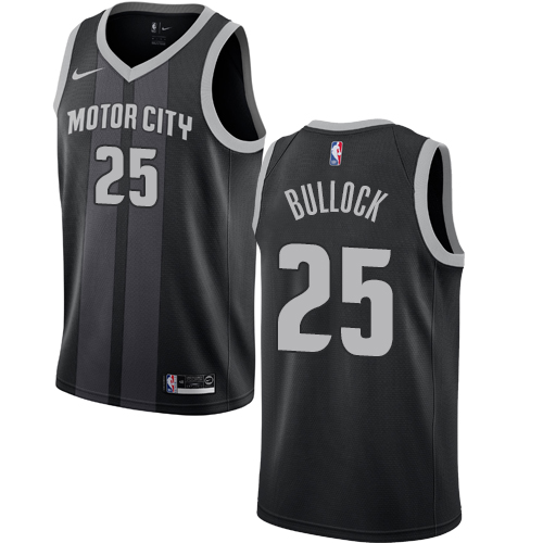 Nike Detroit Pistons #25 Reggie Bullock Black NBA Swingman City Edition 2018/19 Jersey Mens