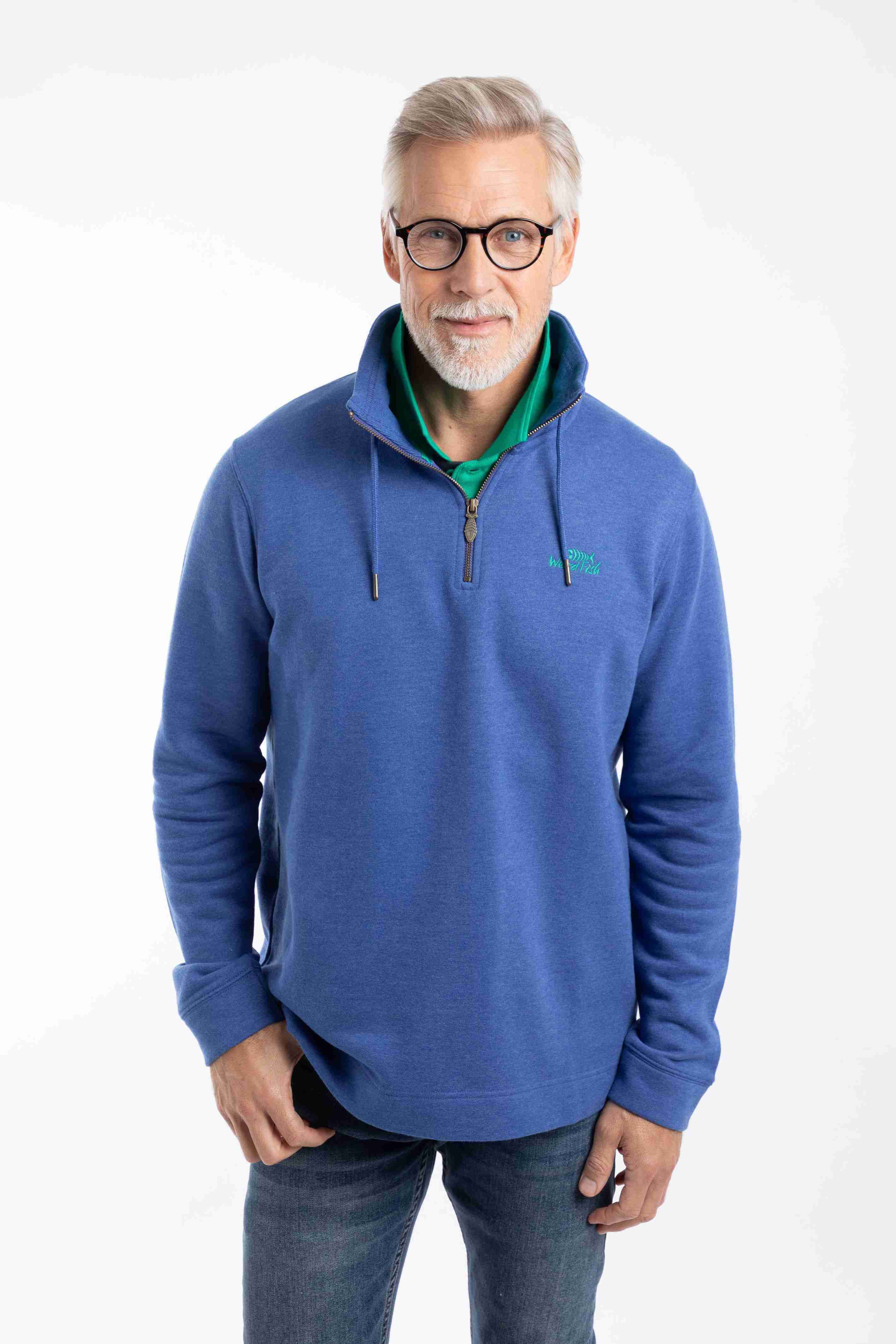 Brampton 1/4 Zip Sweatshirt Mazarine Blue